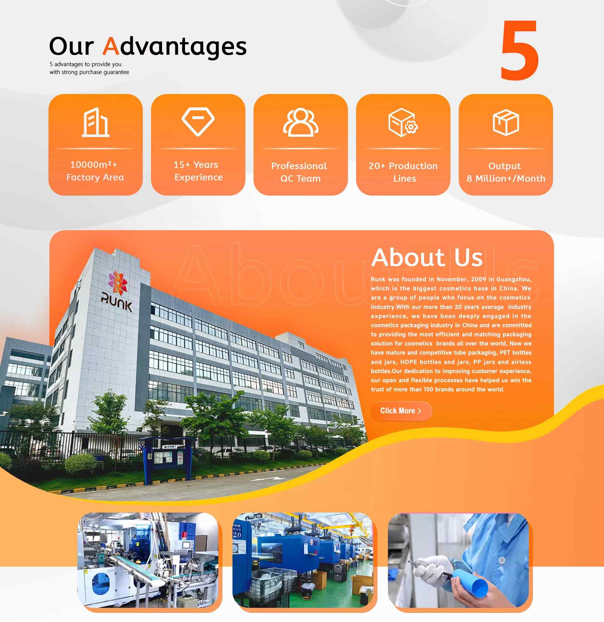 Runk supplier for cosmetic tube