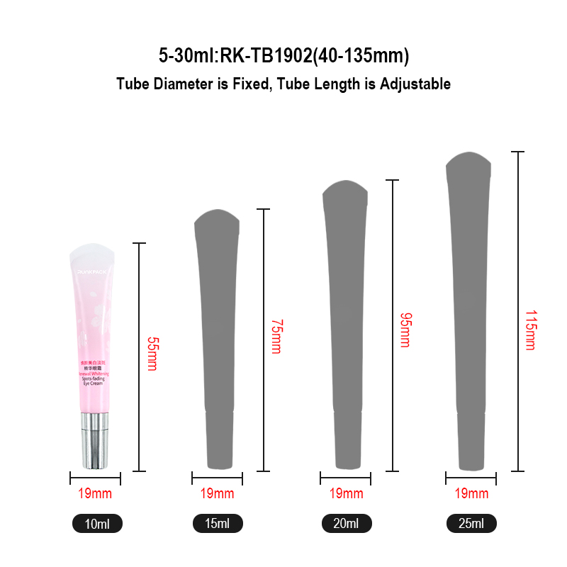 Runk cosmetic tube size